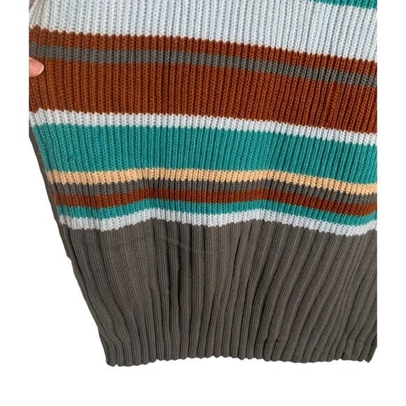 SIMPLEE Multicolor Striped Mock-Neck Women's Tunic Sweater NWT Size Medium - Picture 8 of 8